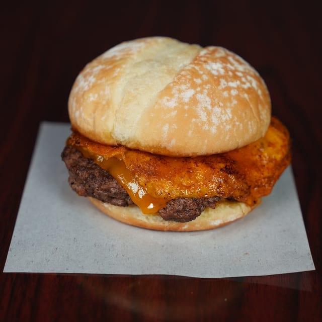 Fried Cheese Burger.