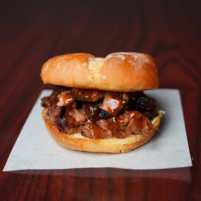 Chopped Brisket Sandwich.